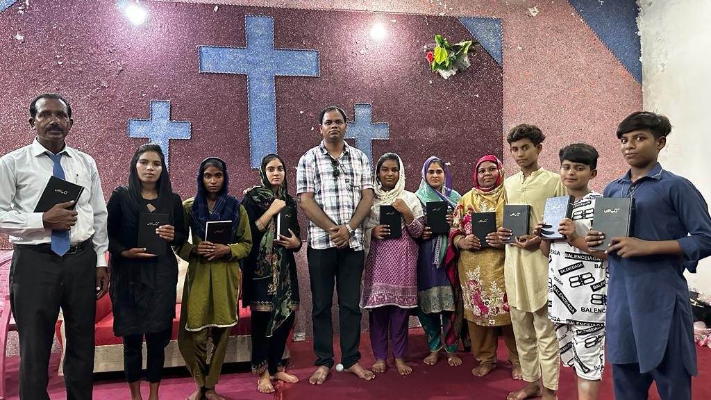 A group gathered for fellowship at church