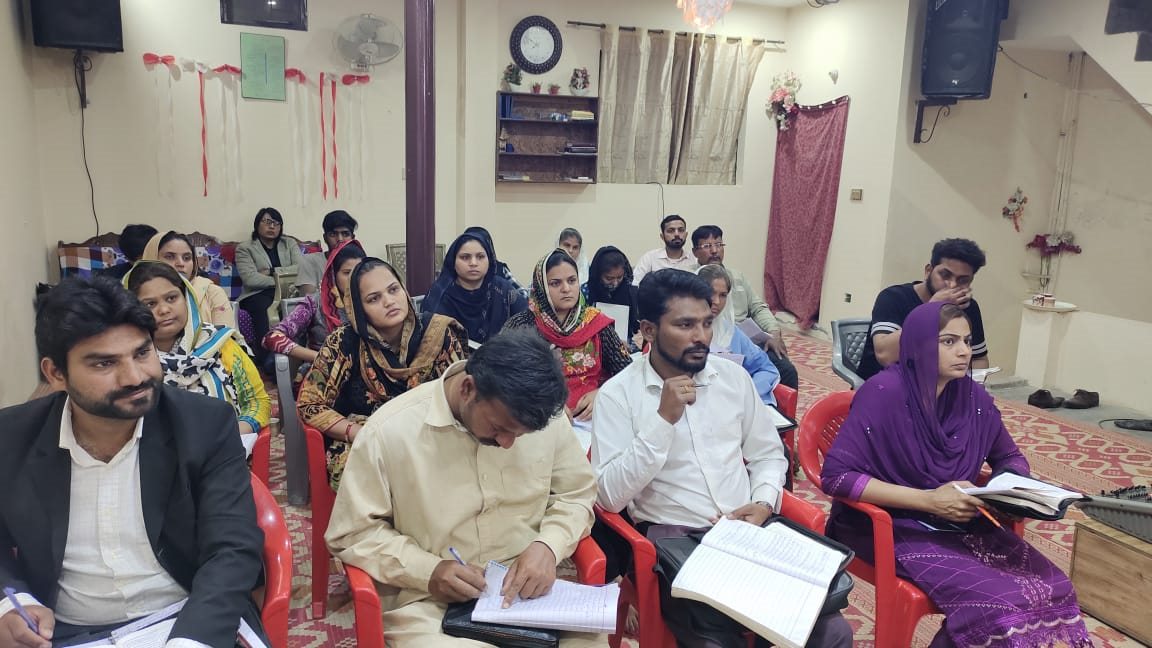 A group attending a ministry teaching session
