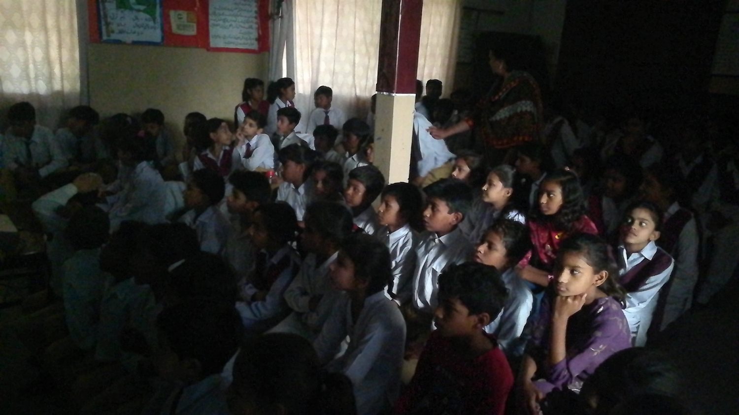 Children gathered for a classroom ministry session