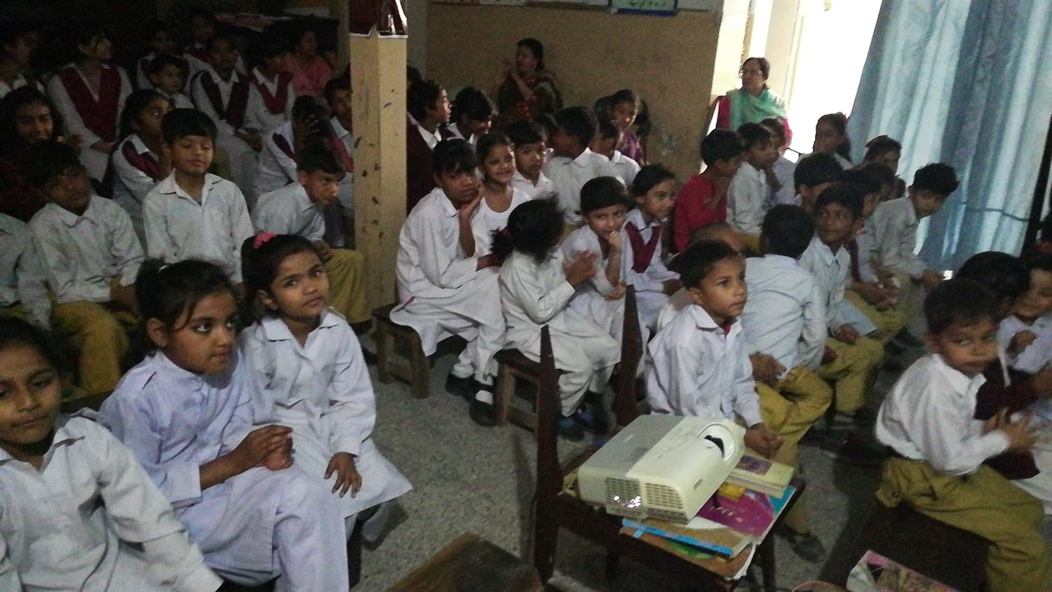 Children participating in a Bible learning session