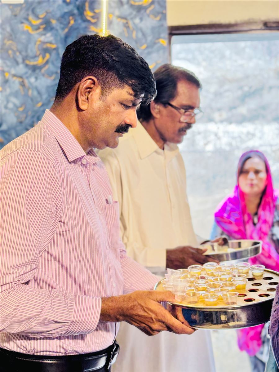 Church members taking part in communion